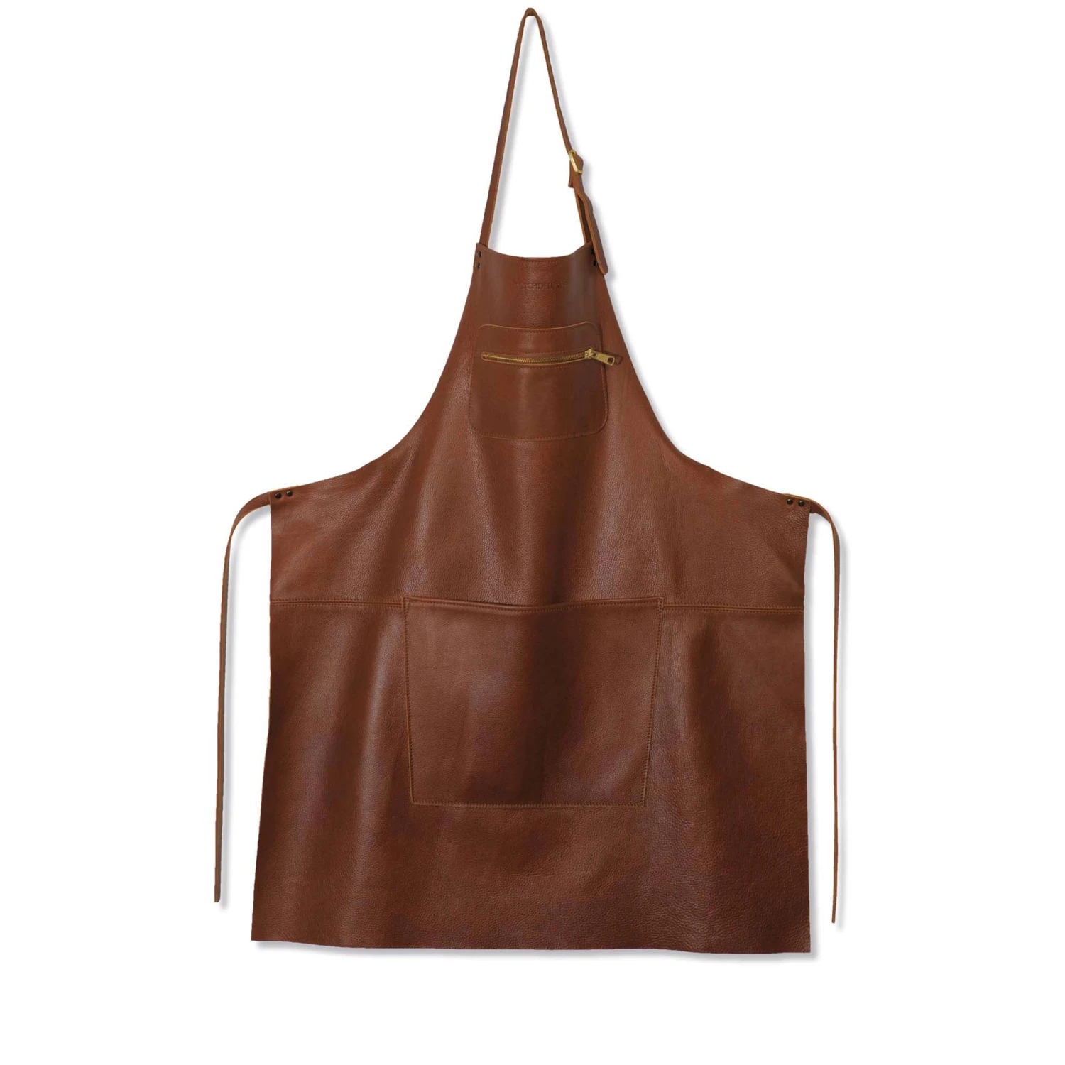 Dutchdeluxes Leather Zipper Apron In Classic Brown 3 Dutchdeluxes Leather Zipper Apron In Classic Brown