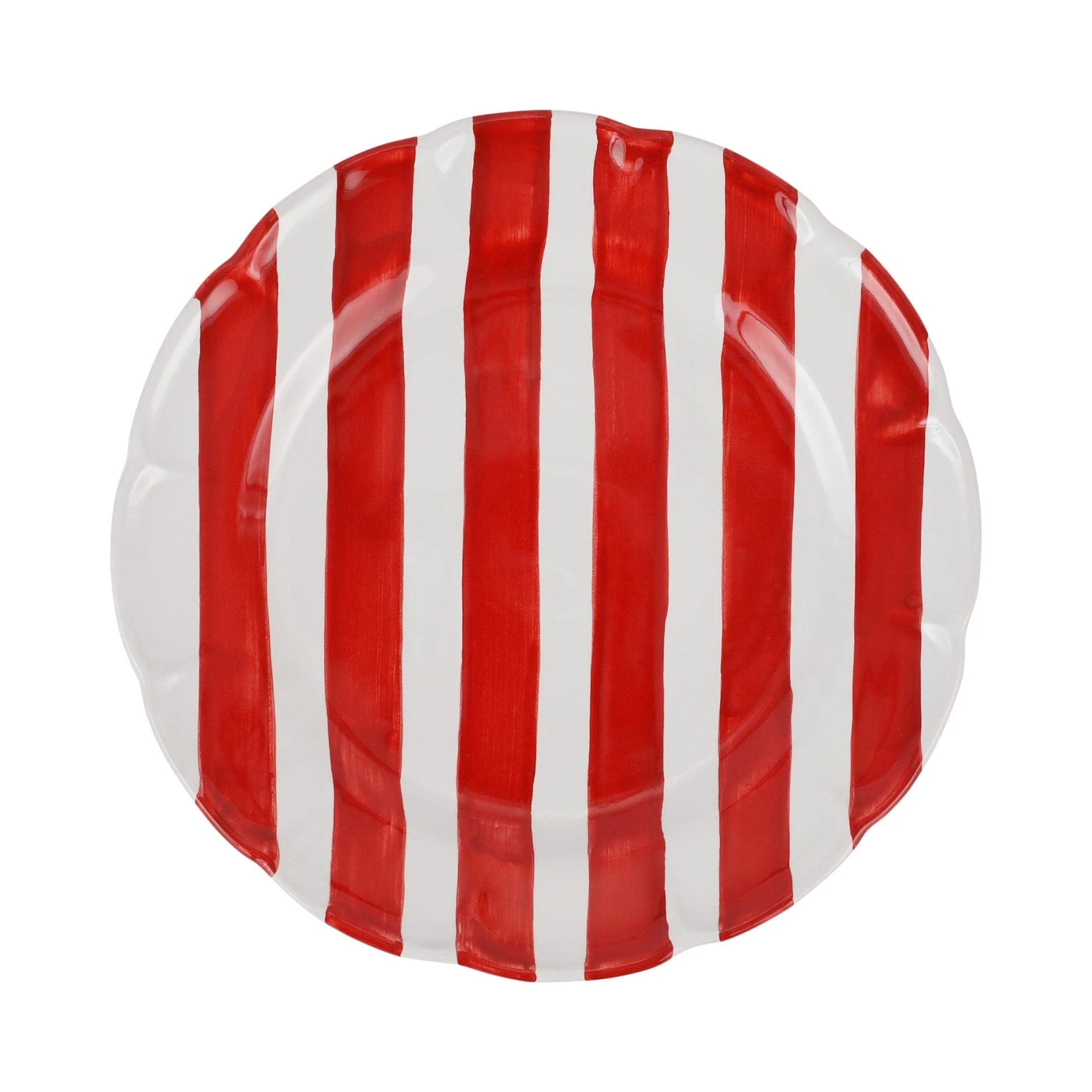 Amalfitana Red Stripe Dinner Plate 3 Amalfitana Red Stripe Dinner Plate