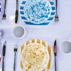 Amalfitana Yellow Stripe Dinner Plate -Best Kitchenware Shop AMA 4100Y 4 1800x1800