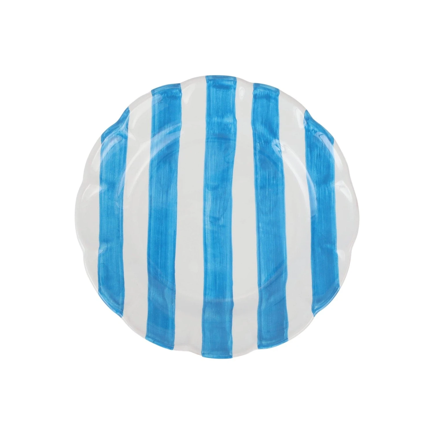 Amalfitana Aqua Stripe Salad Plate 3 Amalfitana Aqua Stripe Salad Plate