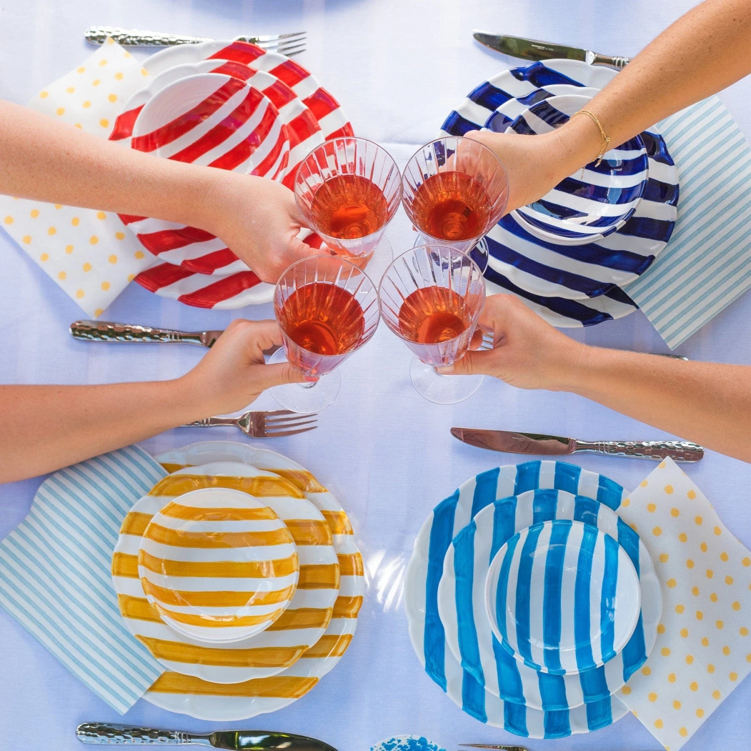 Amalfitana Red Stripe Salad Plate 5 Amalfitana Red Stripe Salad Plate - Image 3