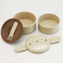 Totoro Round Bento Box, 500ml -Best Kitchenware Shop BC0071 TotoroRoundBentoBox 500ml open