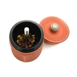 Peugeot Bali Fonte Cast Iron Pepper Mill Orange 8cm -Best Kitchenware Shop BM0014 PeugeotBaliFonteCastIronPepperMillOrange8cm open