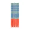 Set Of 4 Orange Mint Striped Candles -Best Kitchenware Shop BX0016Setof4OrangeMintStripedCandlesLoose