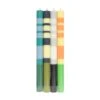 Set Of 4 Striped Candles, Greens & Yellows -Best Kitchenware Shop BX0019Setof4StripedCandles Greens Yellows1