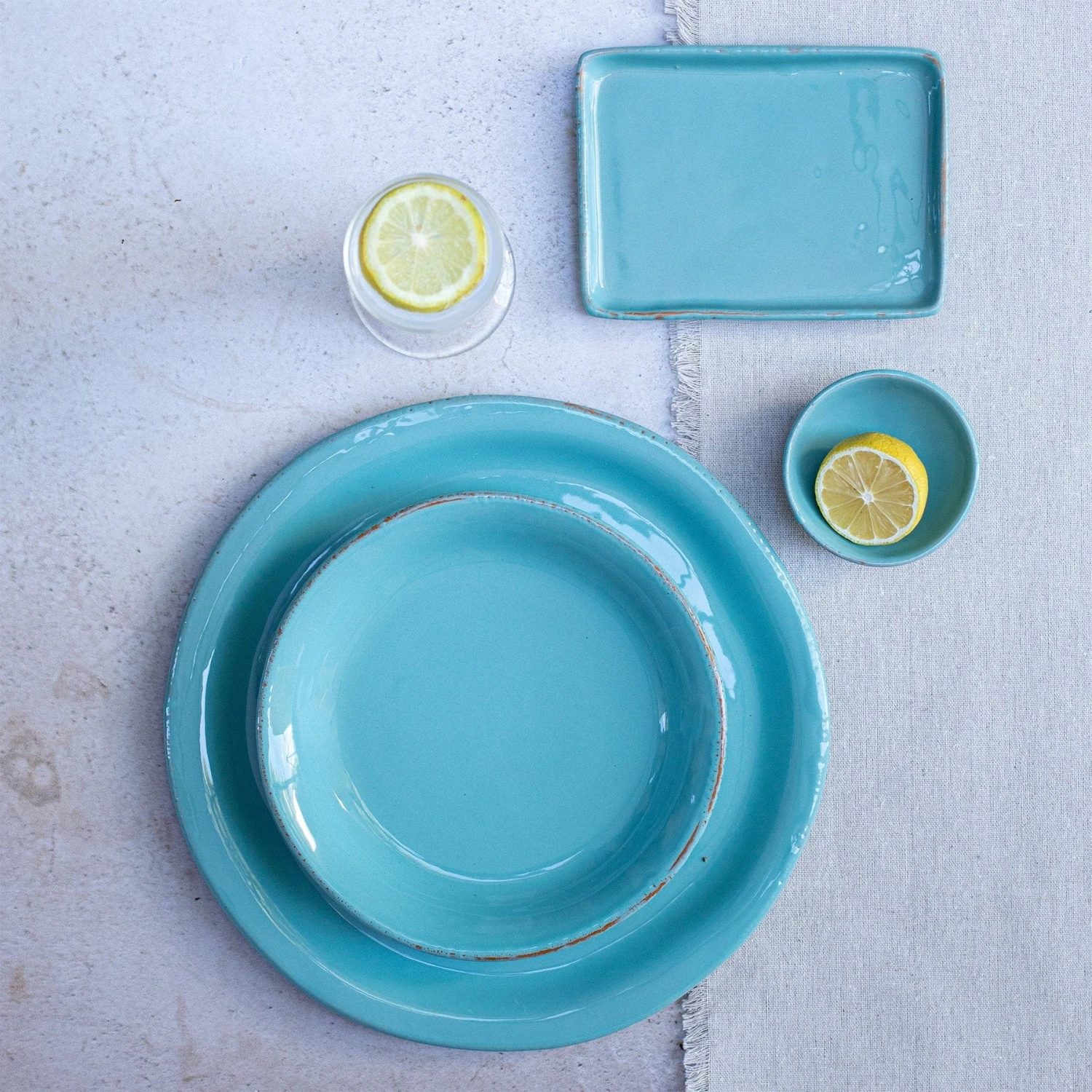 Cucina Fresca Turquoise Salad Plate 4 Cucina Fresca Turquoise Salad Plate - Image 2