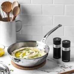 De Buyer Affinity Stainless Steel Curved Saute Pan 24cm -Best Kitchenware Shop DB0215 DeBuyerAffinityStainlessSteelCurvedSautePan24cm LS2