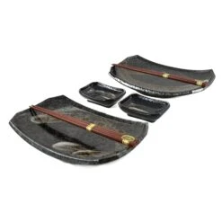 Karasuba-Iro Sushi Serving Set -Best Kitchenware Shop EM0043 Products Karasuba IroSushiServingSet 3