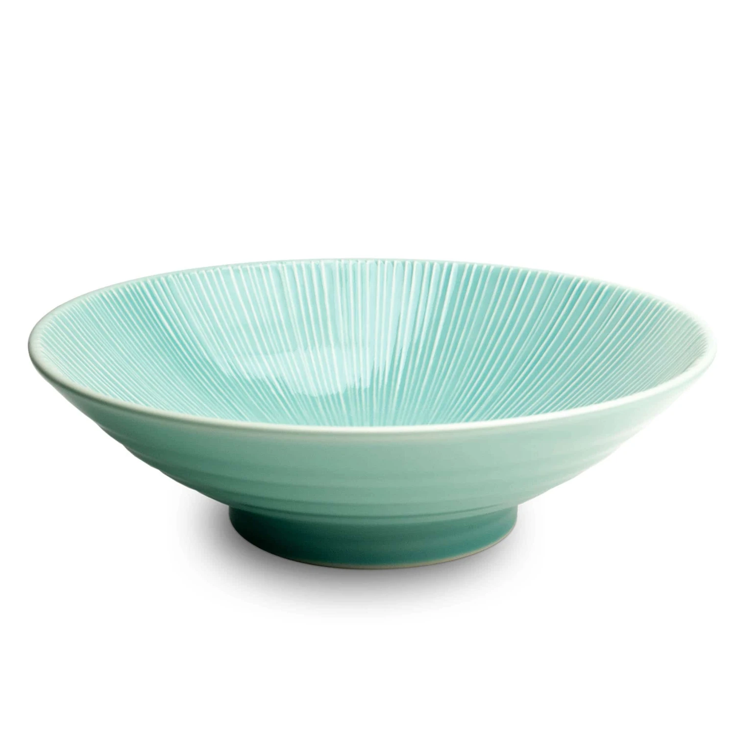 Senkei Shallow Bowl, Turquoise, 24cm 4 Senkei Shallow Bowl, Turquoise, 24cm - Image 2
