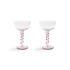 & Klevering Set Of 2 Pink Twisted Coupe Glasses