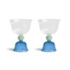 & Klevering Set Of 2 Blue Tulip Coupe Glasses