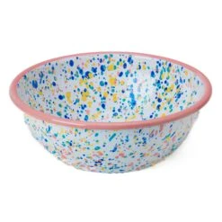 Pink Dot Enamel Salad Bowl -Best Kitchenware Shop KP0084BPinkDotEnamelSaladBowl