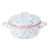 Pink Dot Enamel Casserole With Lid, 18cm