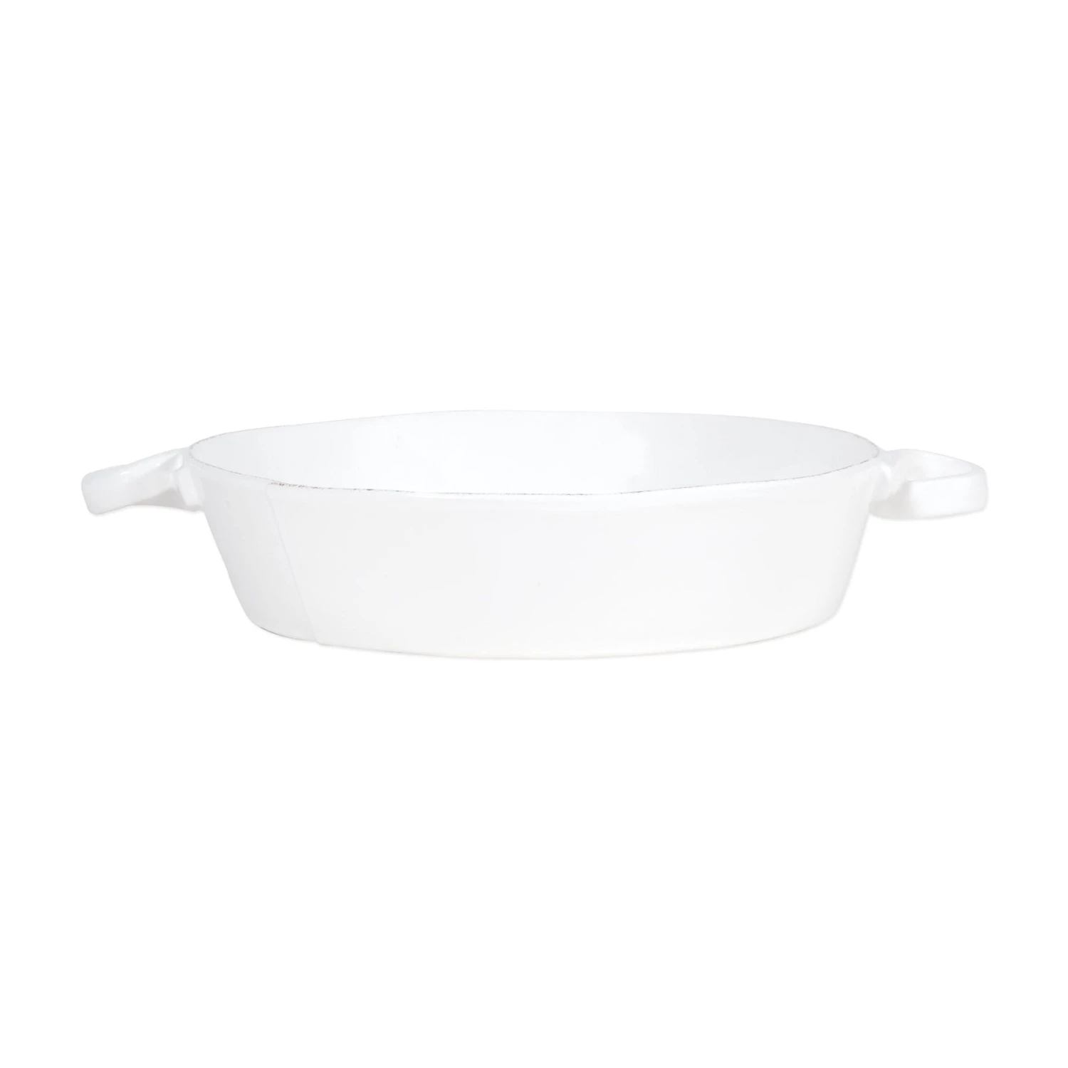 Lastra White Handled Round Baker 3 Lastra White Handled Round Baker