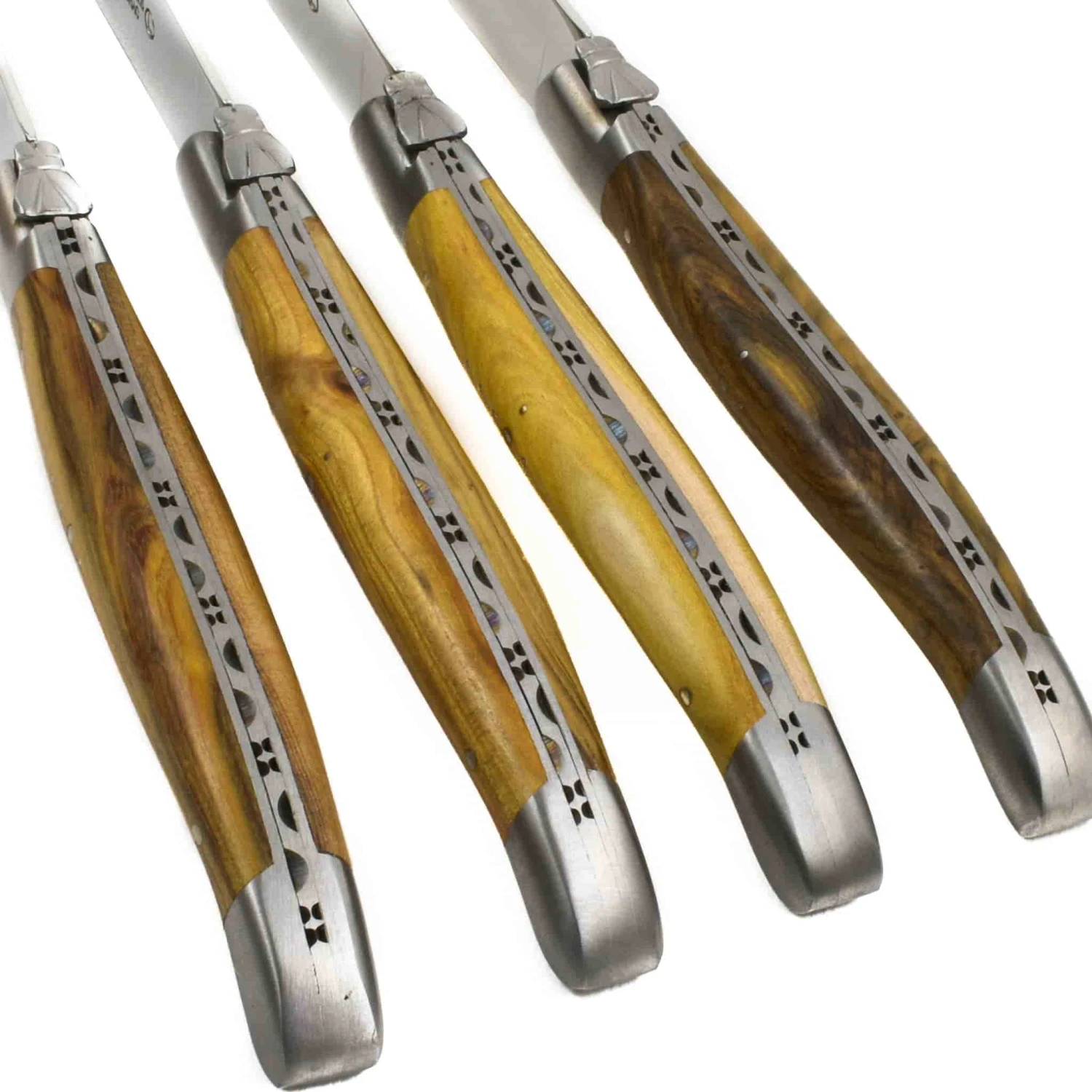 Laguiole En Aubrac Set Of 4 Full Handle Steak Knives, Pistachio Wood 5 Laguiole En Aubrac Set Of 4 Full Handle Steak Knives, Pistachio Wood - Image 3