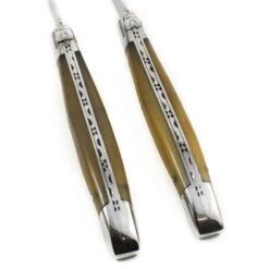 Laguiole En Aubrac Set Of 2 Steak Knives, Solid Horn -Best Kitchenware Shop LR0003LaguioleenAubracSetof2SteakKnives SolidHorn3