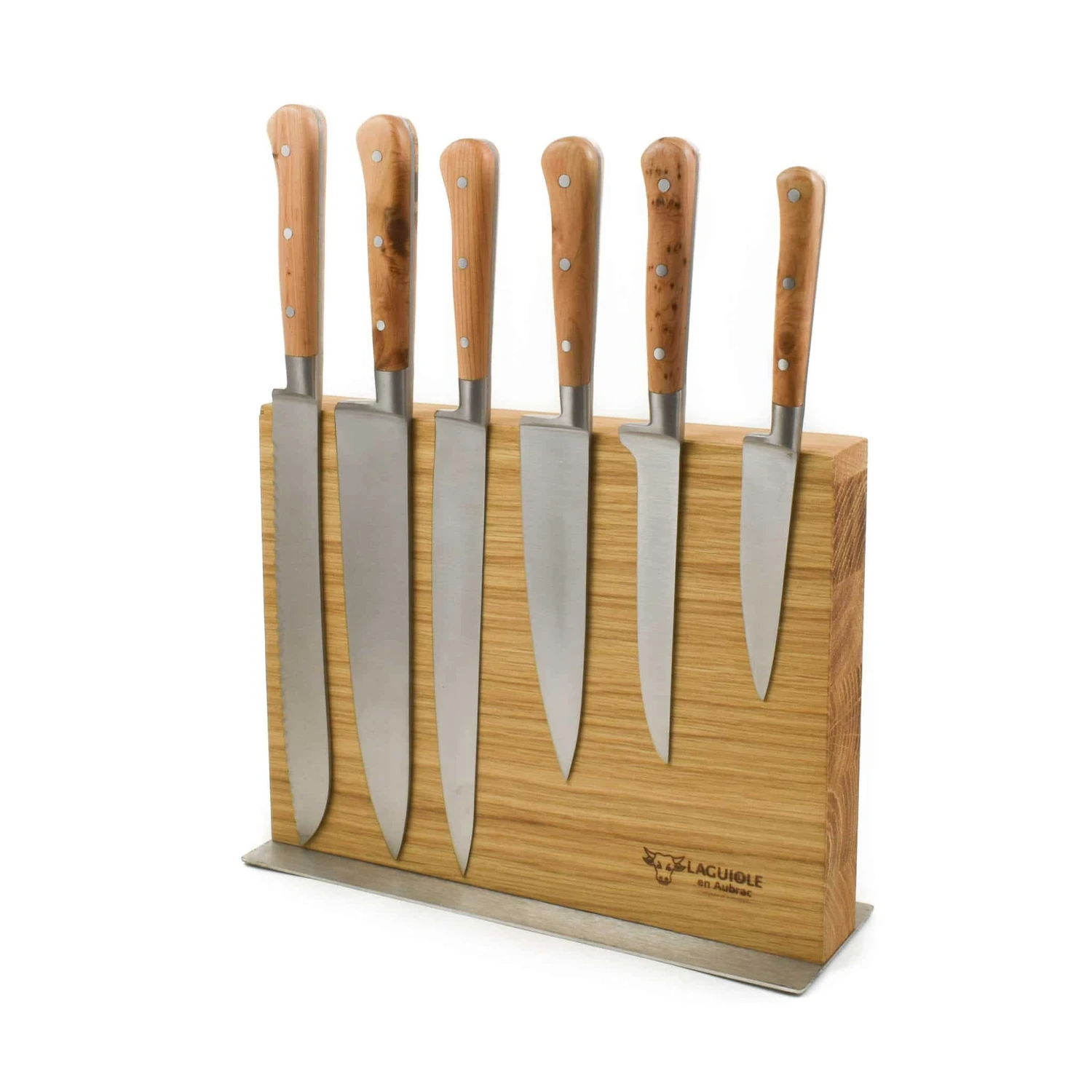 Laguiole En Aubrac Classic Knife Block Of 6 Kitchen Knives, Juniper 3 Laguiole En Aubrac Classic Knife Block Of 6 Kitchen Knives, Juniper