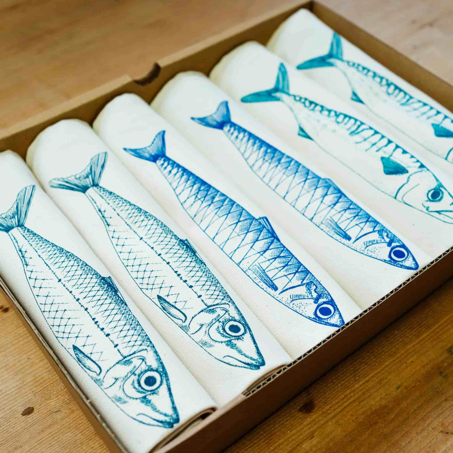 Sardine Design Napkins Box Of 6 4 Sardine Design Napkins Box Of 6 - Image 2