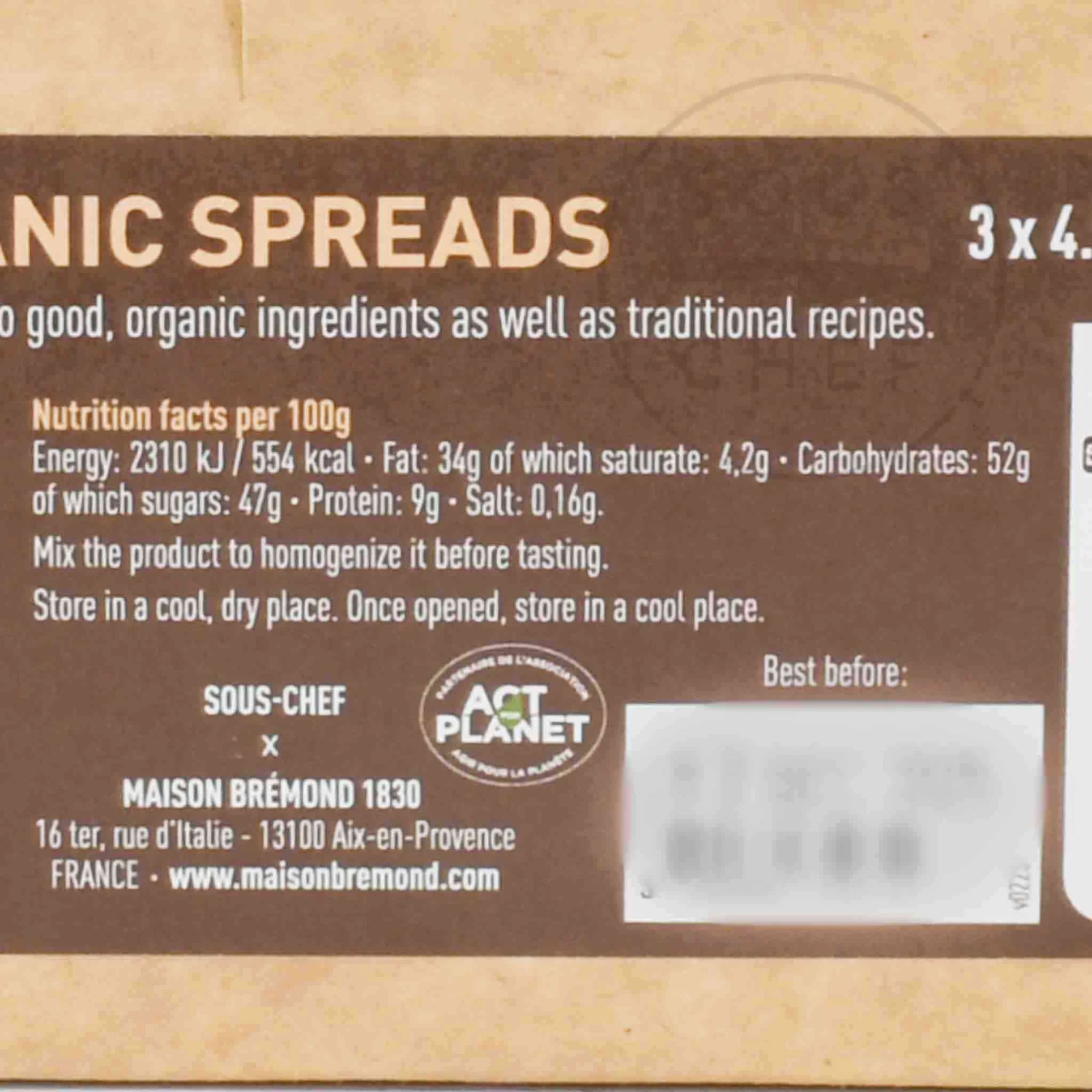 Maison Bremond X Sous Chef Trio Of Organic Cocoa Spreads, 130g 7 Maison Bremond X Sous Chef Trio Of Organic Cocoa Spreads, 130g - Image 5