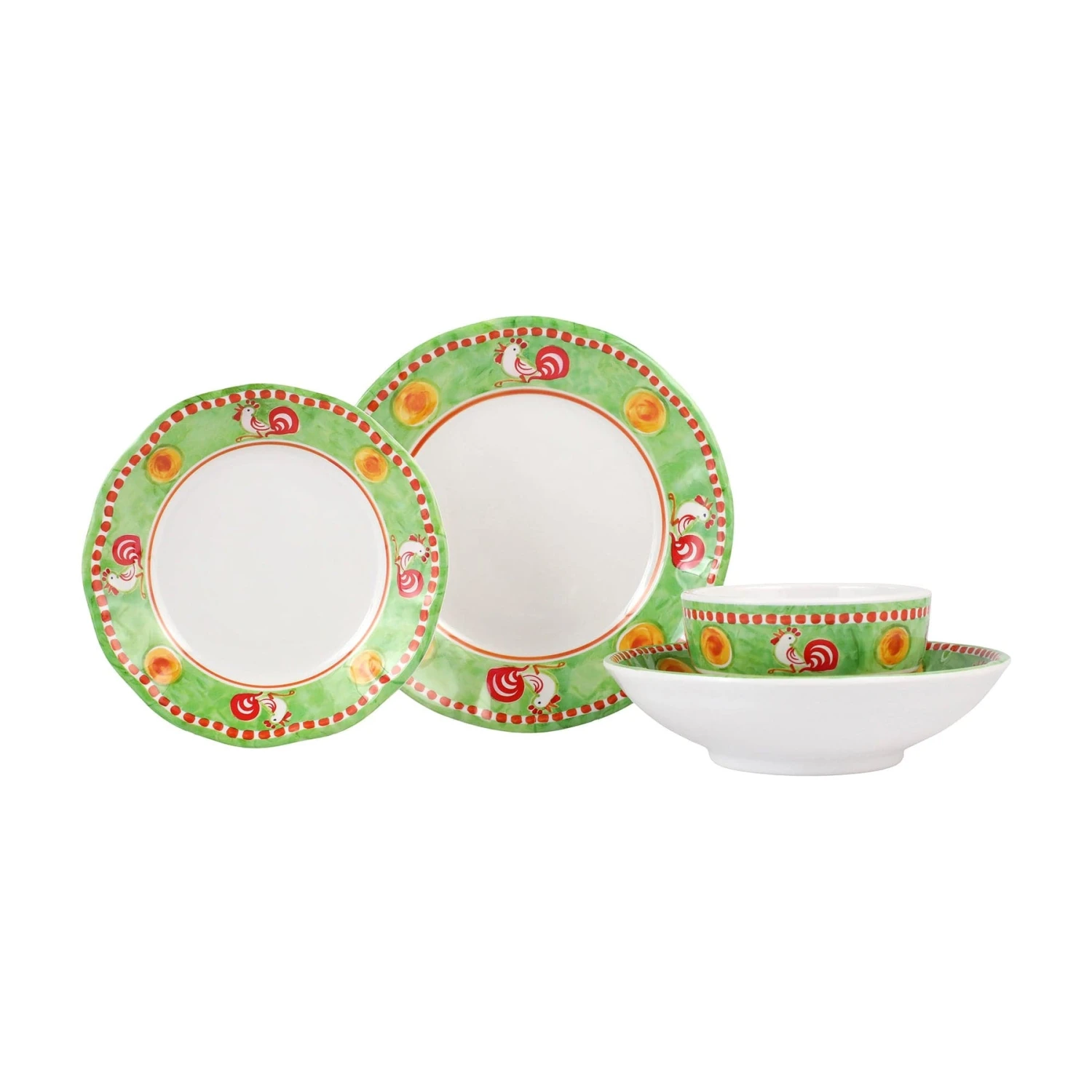 Melamine Campagna Gallina Four-Piece Place Setting 3 Melamine Campagna Gallina Four-Piece Place Setting