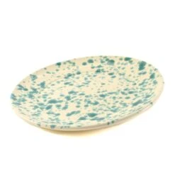 Puglia Aquamarine Splatter Dinner Plate 27cm -Best Kitchenware Shop NC0046 PugliaAquamarineSplatterDinnerPlate27cm var2