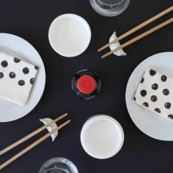 Balvi Chopstick Rest & Soy Sauce Dish Set - Gyoza & Steamer Design -Best Kitchenware Shop NG0006ChopstickRest SoySauceDishSet Gyoza SteamerDesignLifestyle