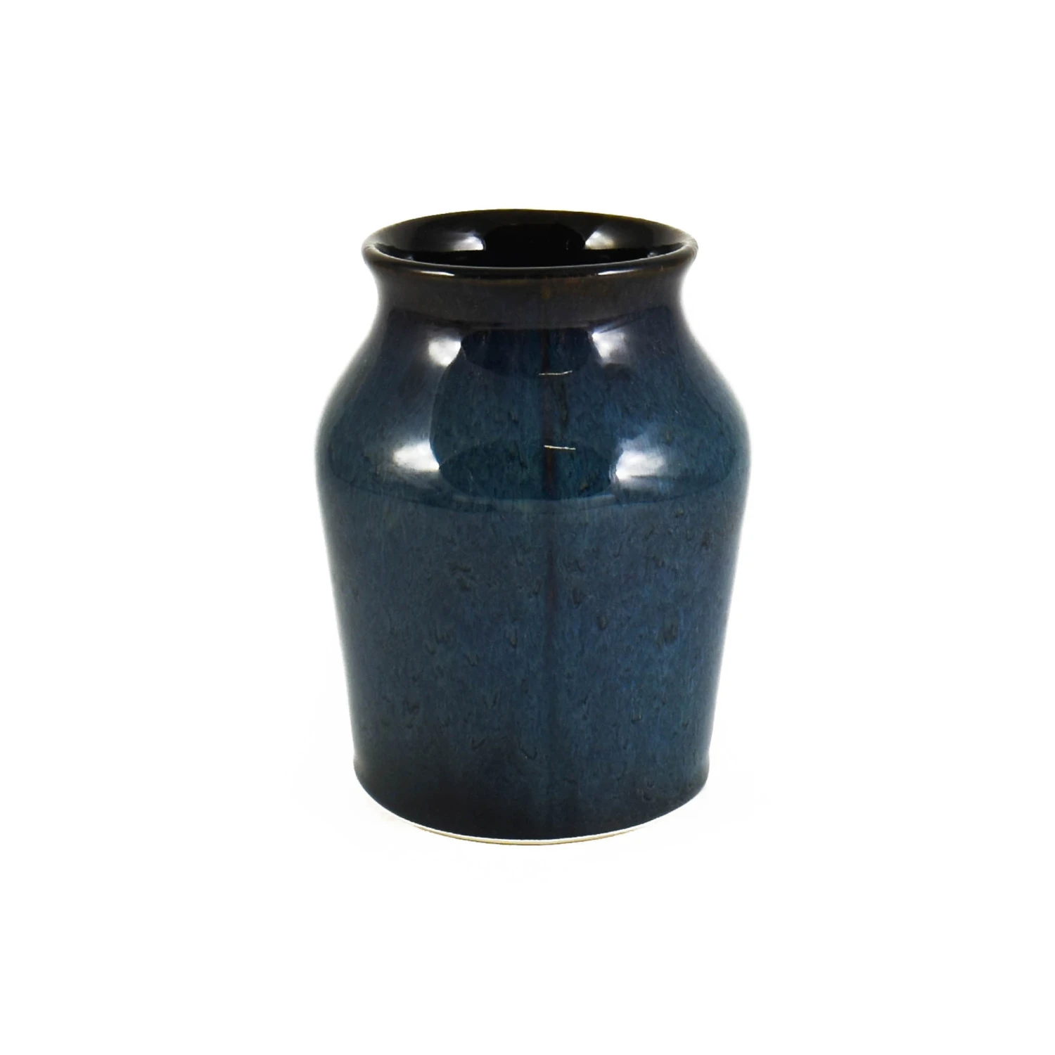 Blue Glaze Salt Pot With Cork Lid 4 Blue Glaze Salt Pot With Cork Lid - Image 2