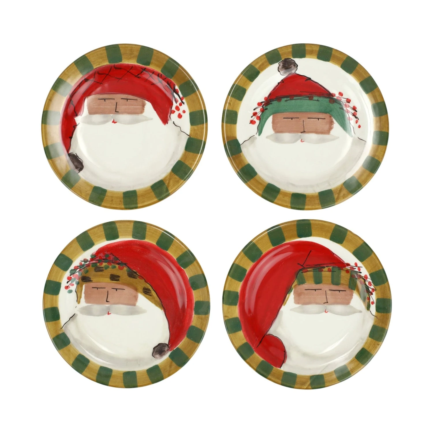 Old St. Nick Multicultural Assorted Round Salad Plates - Set Of 4 3 Old St. Nick Multicultural Assorted Round Salad Plates - Set Of 4