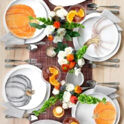 Pumpkins Salad Plate - White Medium Pumpkin -Best Kitchenware Shop PKN 9701C LSALT 1 1800x1800