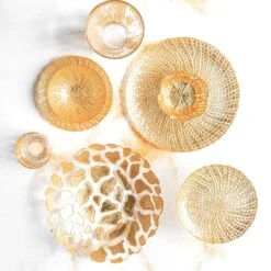 Rufolo Glass Gold Crocodile Salad Plate -Best Kitchenware Shop RUF 5208 LSALT 1 1800x1800