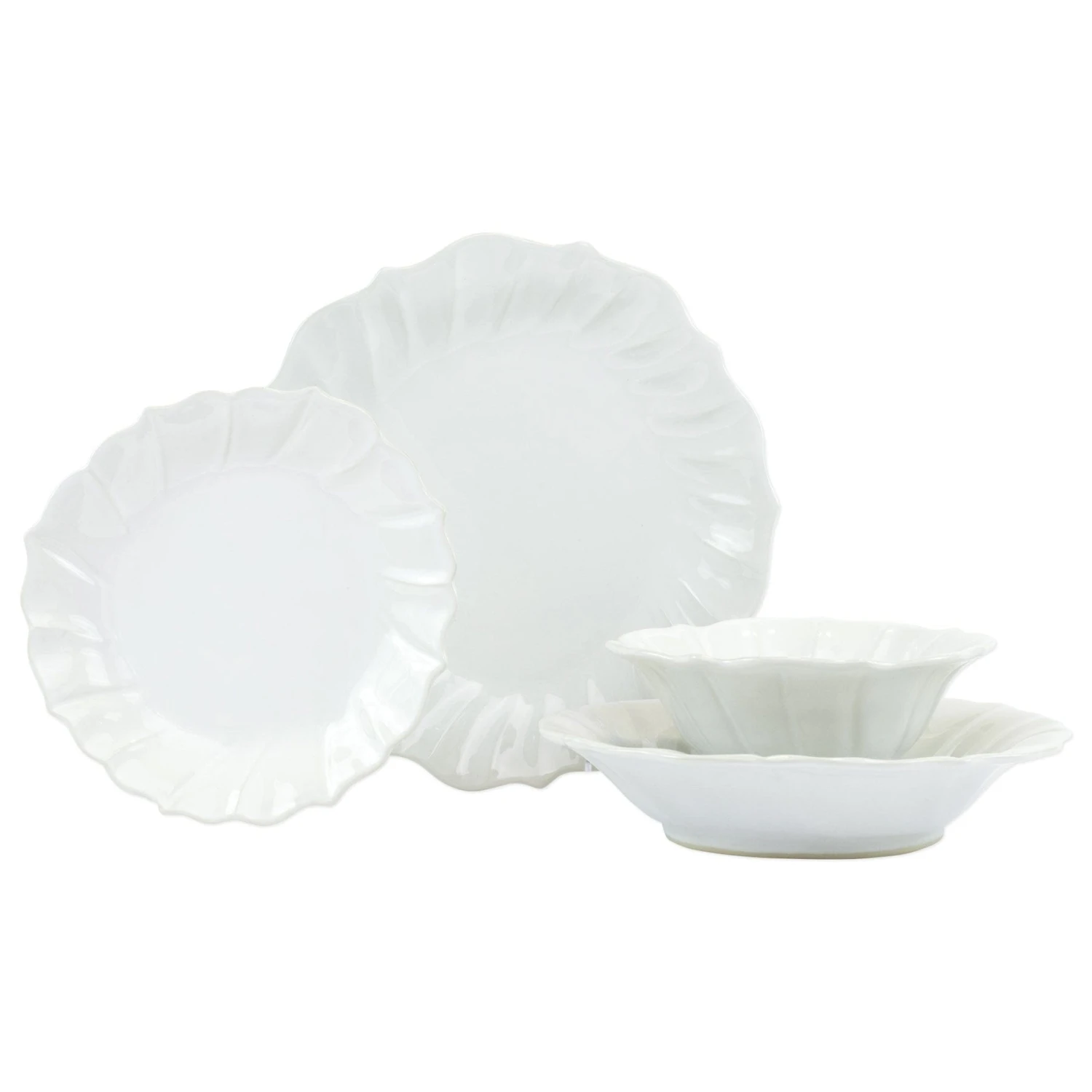 Incanto Stone Ruffle Four-Piece Place Setting 3 Incanto Stone Ruffle Four-Piece Place Setting
