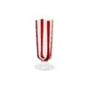 Stripe Red Champagne Glass