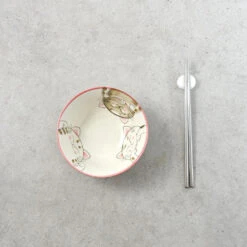 Pink Lucky Cat Japanese Noodle Bowl, 15cm -Best Kitchenware Shop Untitled 1 0013 tableware 26of56 .jpgcopy