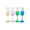 Rainbow Jewel Tone Assorted Champagne Flutes - Set Of 4