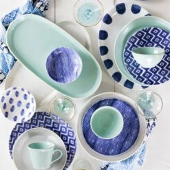 Santorini Stripe Salad Plate -Best Kitchenware Shop VSAN 003001D 4 1800x1800