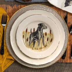 Wildlife Black Hunting Dog Salad Plate -Best Kitchenware Shop WDL 7801BL 2 1800x1800