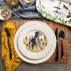 Wildlife Black Hunting Dog Salad Plate -Best Kitchenware Shop WDL 7801BL 3 1800x1800
