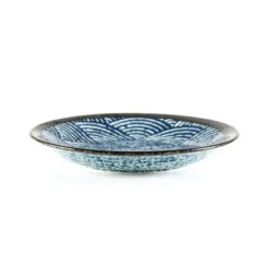 Blue Wave Medium Plate 22cm -Best Kitchenware Shop blue wave medium plate 2