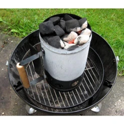 BBQ Chimney Starter 27cm High X 16cm Dia -Best Kitchenware Shop chimney starter lit