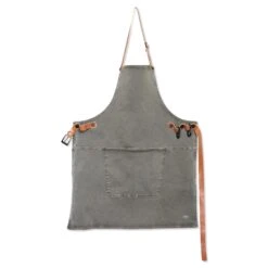 Dutchdeluxes Canvas BBQ Apron In Grey-Green