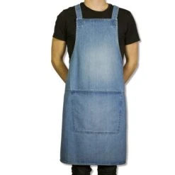 Dutchdeluxes Denim Suspender Apron In Blue 10 Dutchdeluxes Denim Suspender Apron In Blue -Best Kitchenware Shop dutch deluxes denim suspender apron blue male model
