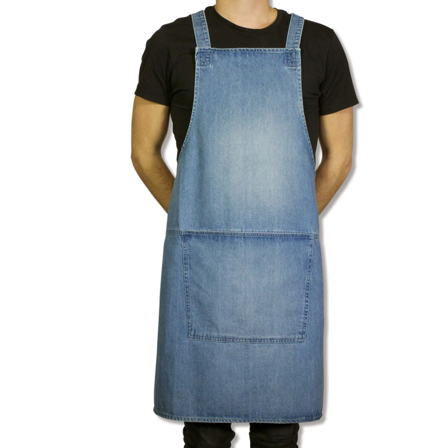 Dutchdeluxes Denim Suspender Apron In Blue 6 Dutchdeluxes Denim Suspender Apron In Blue - Image 4
