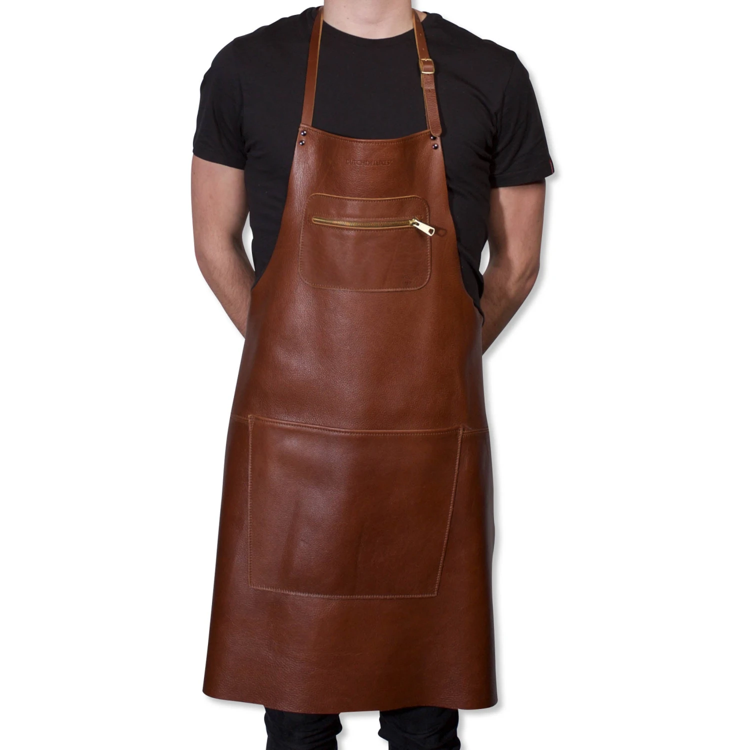 Dutchdeluxes Leather Zipper Apron In Classic Brown 4 Dutchdeluxes Leather Zipper Apron In Classic Brown - Image 2