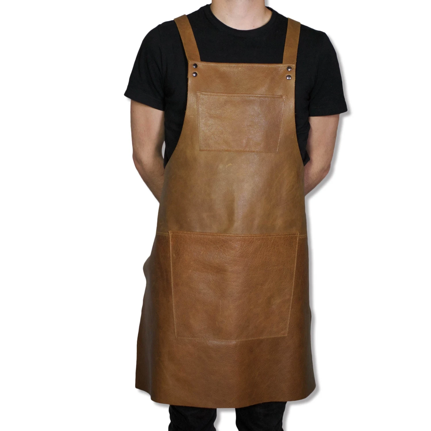 Dutchdeluxes Leather Suspender Apron In Vintage Camel 6 Dutchdeluxes Leather Suspender Apron In Vintage Camel - Image 4