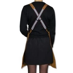 Dutchdeluxes Leather Suspender Apron In Vintage Camel 9 Dutchdeluxes Leather Suspender Apron In Vintage Camel -Best Kitchenware Shop dutch deluxes suspender leather apron vintage caramel model back