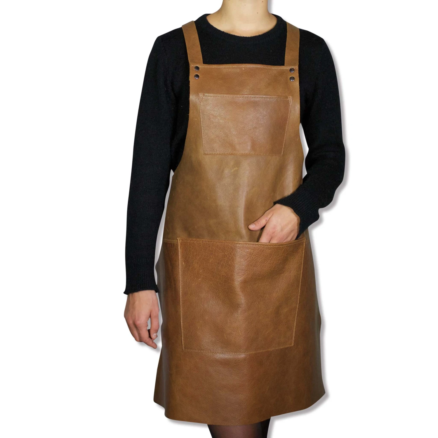 Dutchdeluxes Leather Suspender Apron In Vintage Camel 4 Dutchdeluxes Leather Suspender Apron In Vintage Camel - Image 2