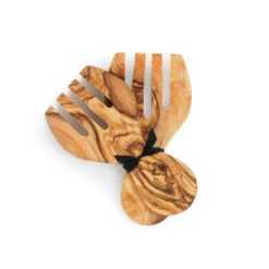 Olive Wood Salad Hands Set 20cm