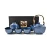 Rich Blue Japanese Tea Set For Four
