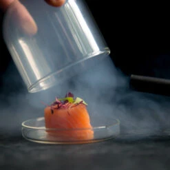 2 X Large Domed Glass Cloche - 11cm Dia -Best Kitchenware Shop salmon cloche gun 2